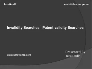 Invalidity Searches | Patent validity Searches