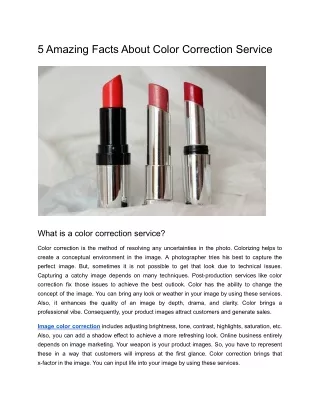 5 Amazing Facts About Color Correction Service