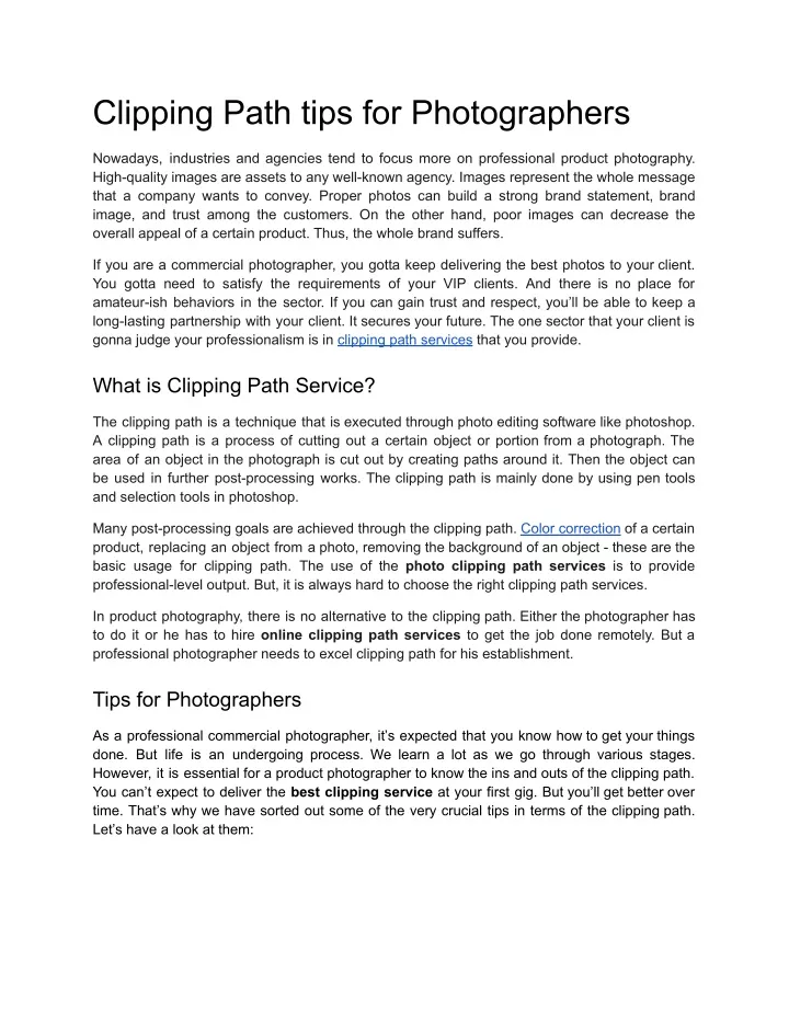 clipping path tips for photographers