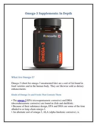 omega 3 supplements in depth