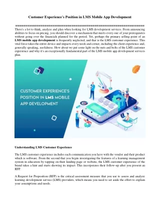 customer experience s position in lms mobile