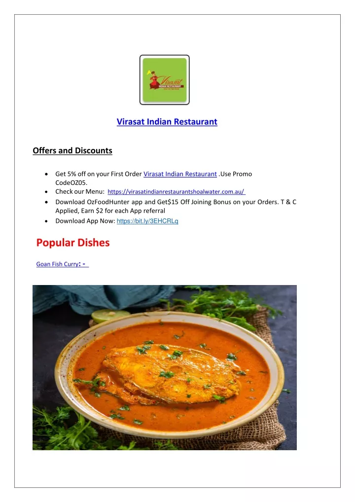 virasat indian restaurant offers and discounts