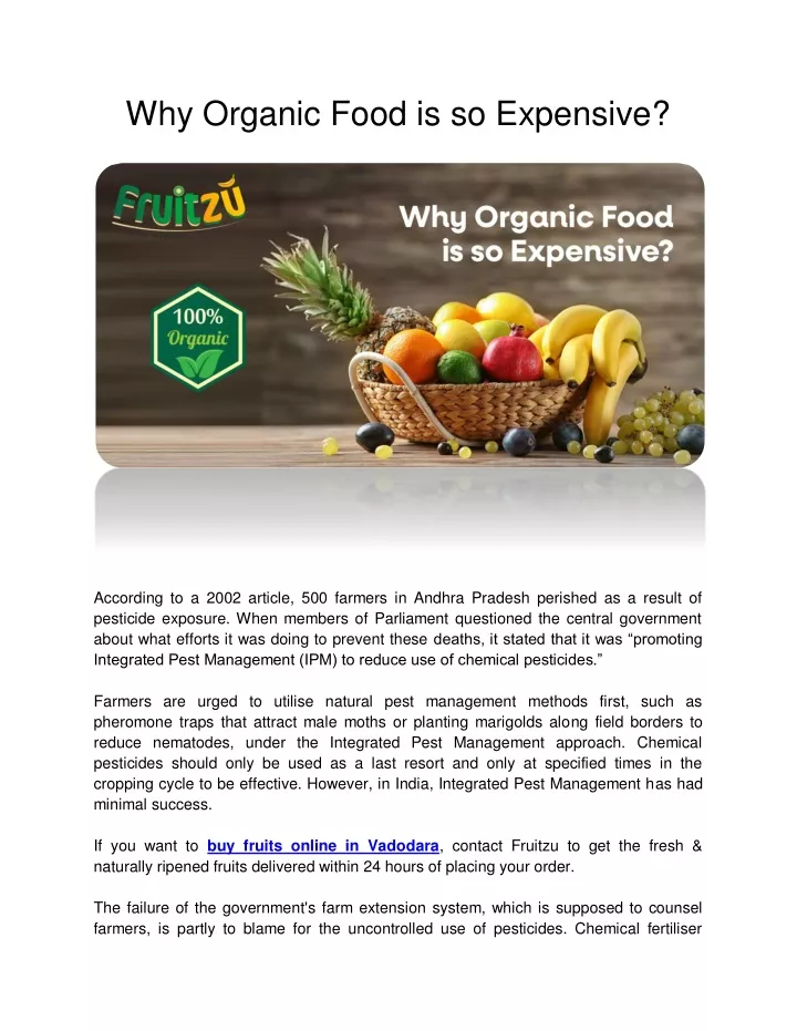 why organic food is so expensive