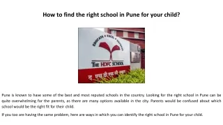 How to find the right school in Pune for your child ?