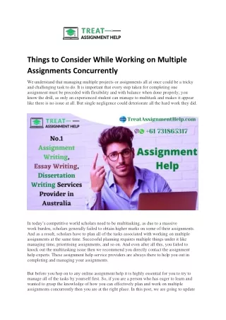 things to consider while working on multiple