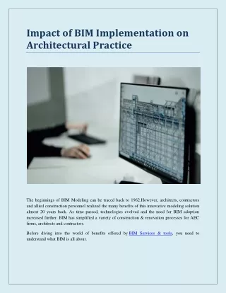Impact of BIM Implementation on Architectural Practice