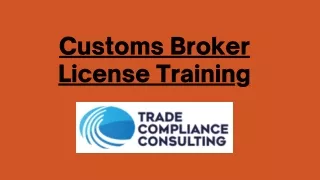 Customs Broker License Training