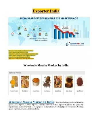 Wholesale Masala Market In India