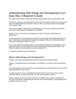Understanding Web Design and Development in an Easy Way-converted