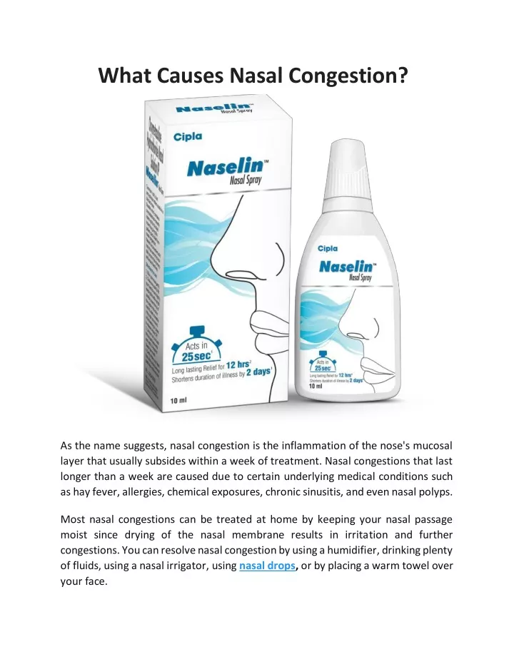 what causes nasal congestion
