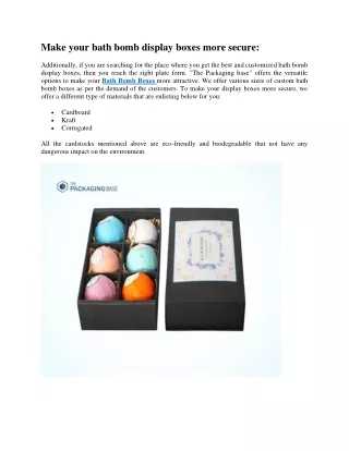 make your bath bomb display boxes more secure