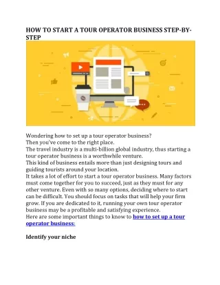 how to start a tour operator business step by step