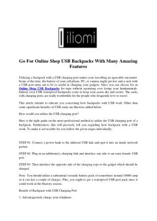 go for online shop usb backpacks with many