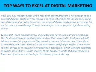top ways to excel at digital marketing