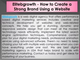 elitebgrowth how to create a strong brand using