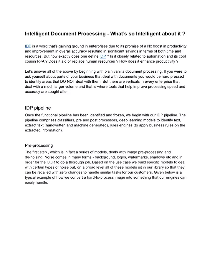 intelligent document processing what