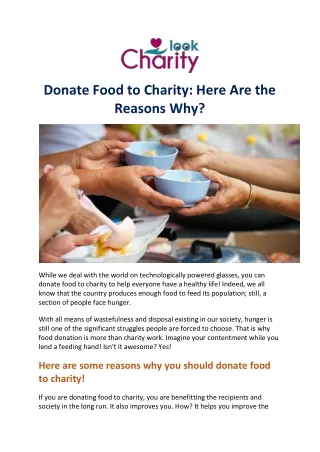 Donate Food to Charity