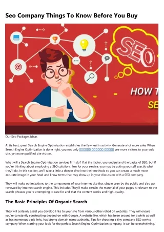seo company things to know before you buy