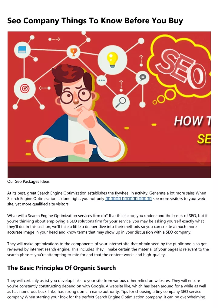 seo company things to know before you buy