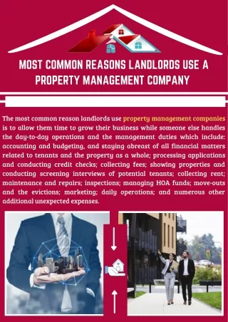 Most Common Reasons Landlords Use a Property Management Company
