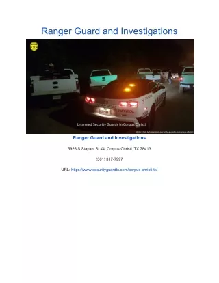 ranger guard and investigations