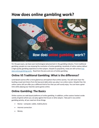 how does online gambling work