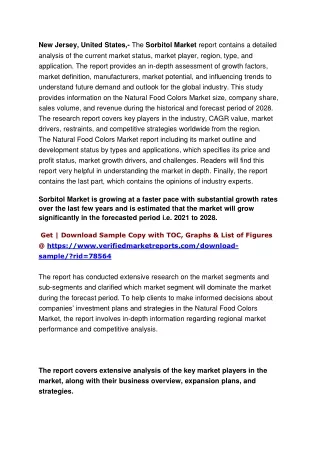 new jersey united states the sorbitol market