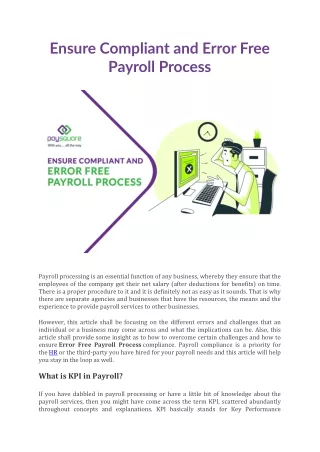 Ensure Compliant and Error Free Payroll Process