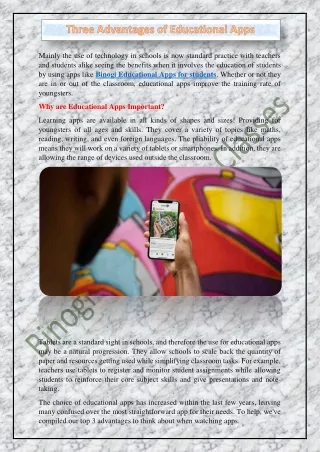 Three Advantages of Educational Apps