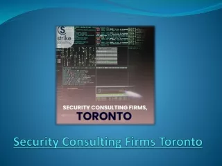 Keep Yourself Safe With Security Consulting Firms Toronto