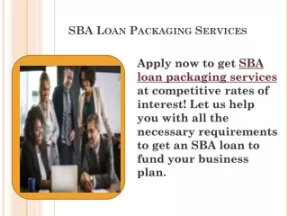 SBA Loan Packaging Services