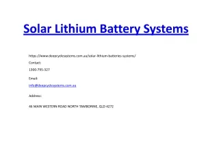 solar lithium battery systems