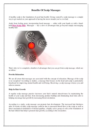 benefits of scalp massages