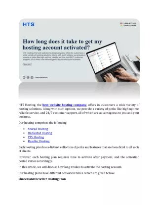 hts hosting the best website hosting company