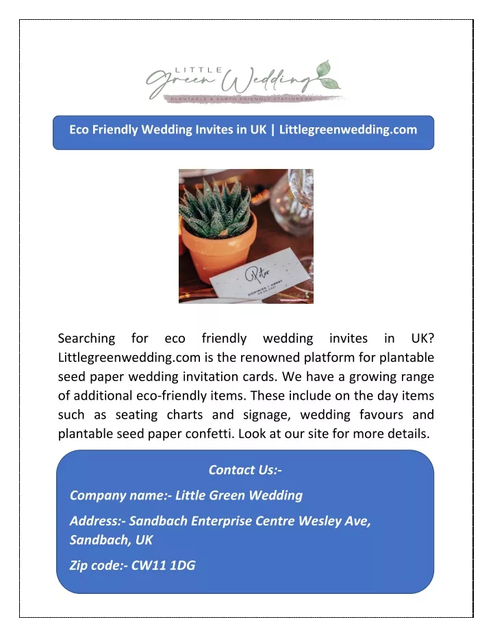 eco friendly wedding invites