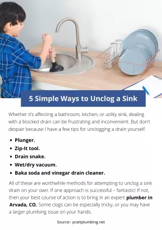 5 Simple Ways to Unclog a Sink