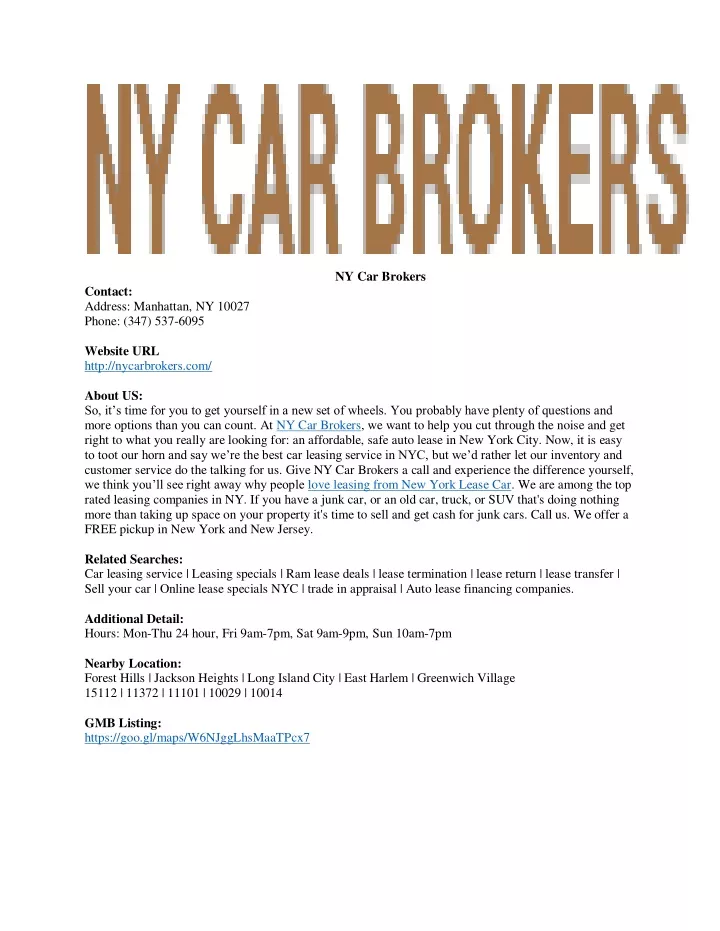 ny car brokers