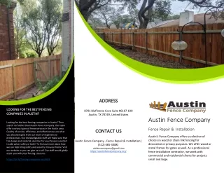 LOOKING FOR THE BEST FENCING COMPANIES IN AUSTIN - AUSTIN FENCE COMPANY