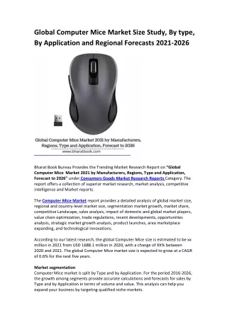global computer mice market size study by type