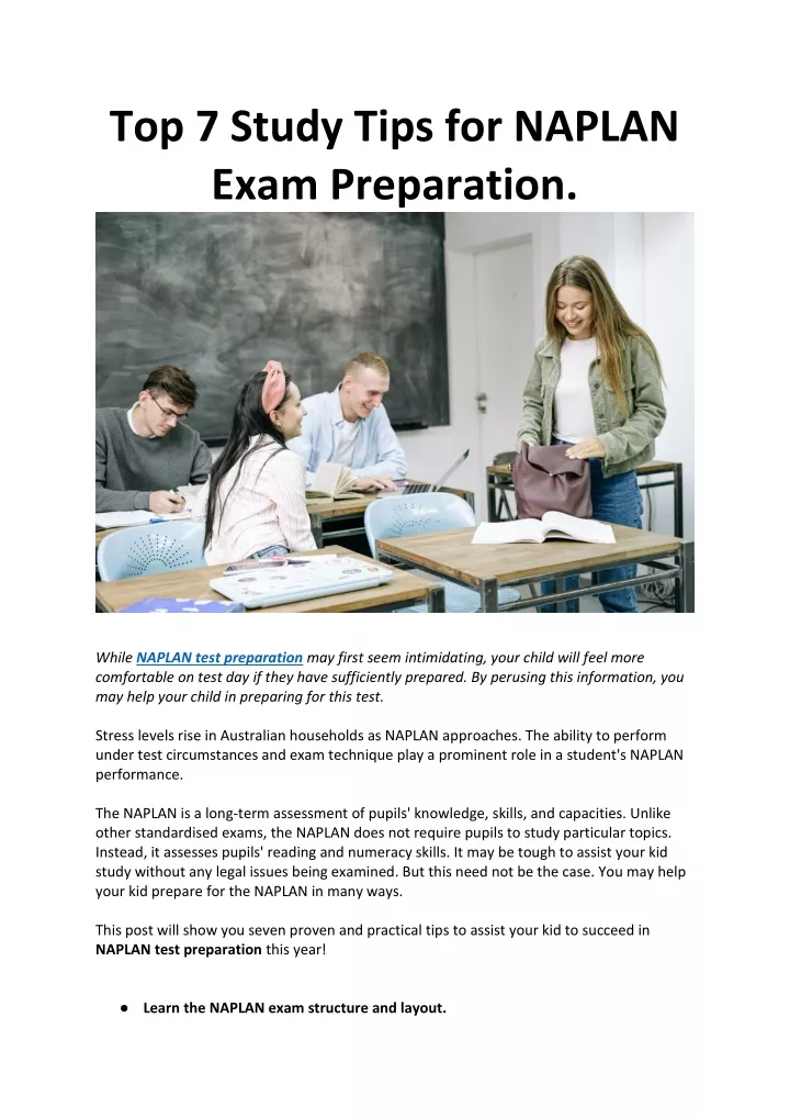 top 7 study tips for naplan exam preparation