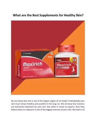 what are the best supplements for healthy skin