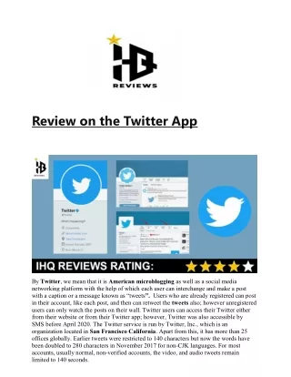 review on the twitter app