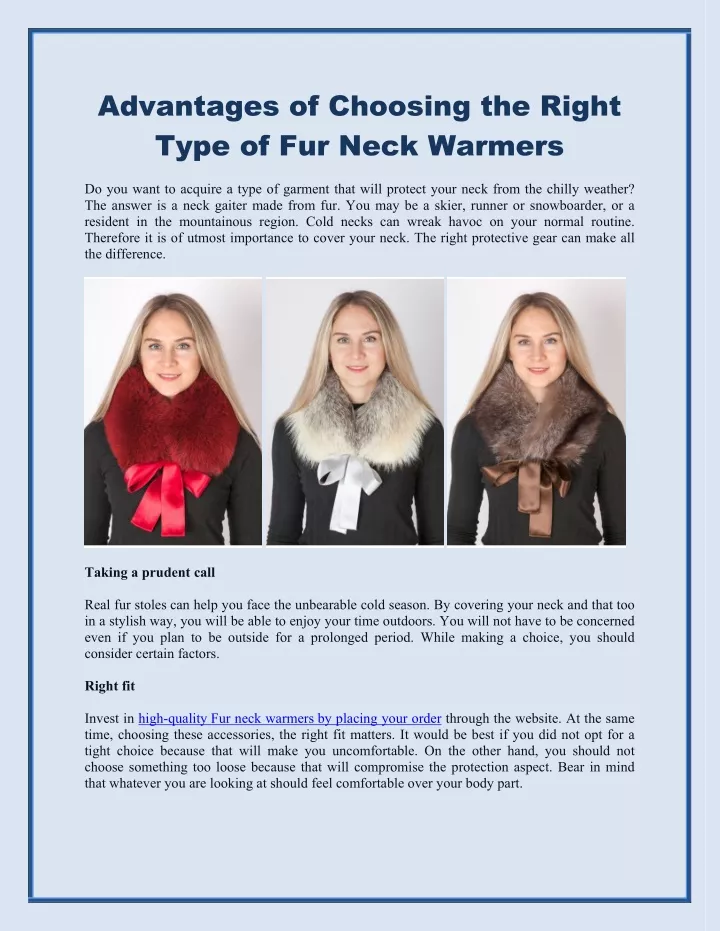 advantages of choosing the right type of fur neck