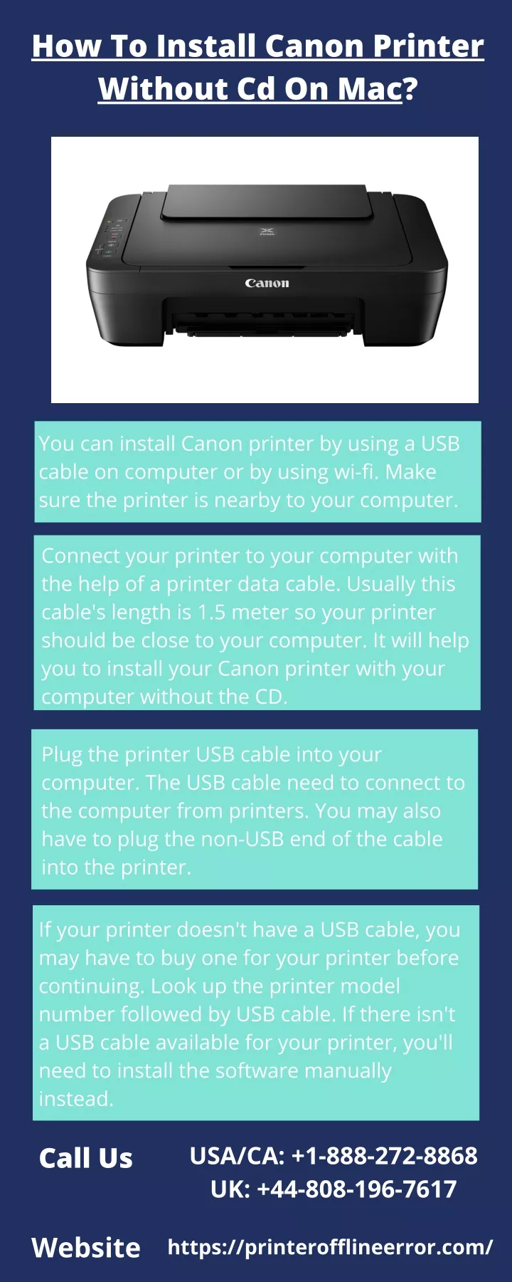 how to install canon printer without cd on mac