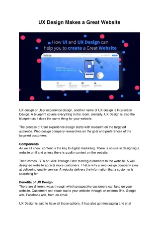 ux design makes a great website