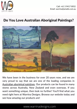 Do You Love Australian Aboriginal Paintings