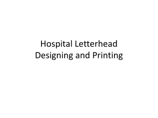 Hospital Letterhead Designing and Printing