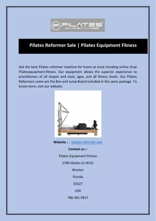 Pilates Reformer Sale  Pilates Equipment Fitness-converted