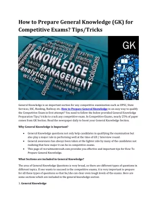 how to prepare general knowledge