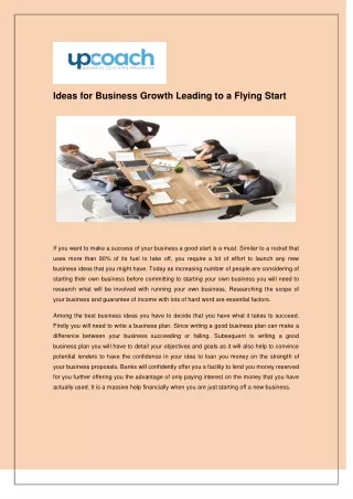Ideas for Business Growth Leading to a Flying Start